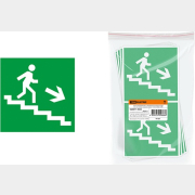 Знак-наклейка TDM Направление к эвакуационному выходу по лестнице направо вниз 150х150 мм (SQ0817-0045)
