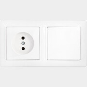 Выключатель с розеткой скрытый BYLECTRICA Стиль белая (В-РЦ-685)