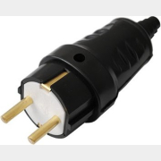 Вилка электрическая прямая с заземлением 16 А 250 В BYLECTRICA черная (В16-362)