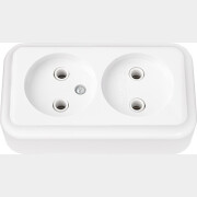 Розетка двойная наружная белая BYLECTRICA без монтажной панели (РА16-238)