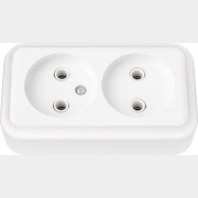 Розетка двойная наружная белая BYLECTRICA без монтажной панели (РА16-238)