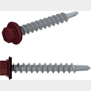 Саморез кровельный 4,8х70 мм цинк шайба с прокладкой PT1 RAL 3005 STARFIX 150 штук (SMC3-32226-150)