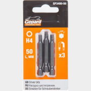 Бита для шуруповерта магнитная Hex4 50 мм GEPARD 3 штуки (GP3400-50)