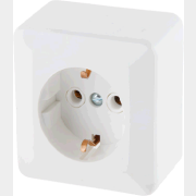 Розетка наружная белая с заземлением ЮПИТЕР Эконом (JP7421-06)