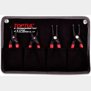 Набор съемников стопорных колец 4 штуки диэлектрических на полотне TOPTUL (GPAQ0402)