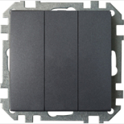 Выключатель трехклавишный скрытый BYLECTRICA Стиль графит (С05 10-529гр)