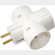 Разветвитель тройник для розетки BYLECTRICA с заземлением 16А 250В (РВ16-377)