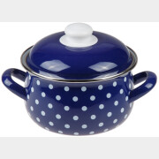 Кастрюля стальная эмалированная 2,8 л PERFECTO LINEA Горошек синий (50-600928)