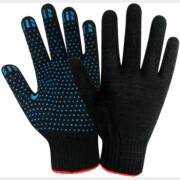 Перчатки хлопчатобумажные с ПВХ точечным покрытием ВИВАТЭКС ПРО 10 класс черные (2405)