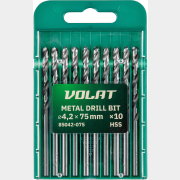Сверло по металлу спиральное 4,2х43х75 мм 10 штук ВОЛАТ (85042-075)