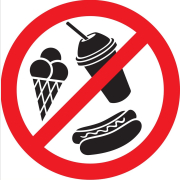 Знак-наклейка REXANT С продуктами питания вход запрещен 150x150 мм (56-0041)