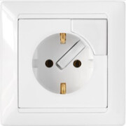 Розетка скрытая с заземлением с выталкивателем BYLECTRICA Стиль белая (РС16-368)