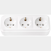 Розетка тройная наружная с заземлением BYLECTRICA Пралеска белая (РА16-265)