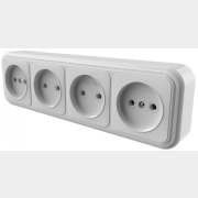 Розетка четверная наружная ЮПИТЕР Стандарт белая (JP7410-11)