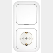 Выключатель с розеткой скрытый с заземлением BYLECTRICA Гармония белый (В-РЦ-553)