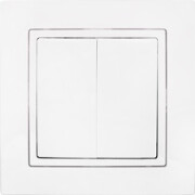 Выключатель двухклавишный двухполюсный скрытый BYLECTRICA Уют белый (С(6+6) 10-870)