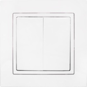 Выключатель двухклавишный двухполюсный скрытый BYLECTRICA Уют белый (С(6+6) 10-870)