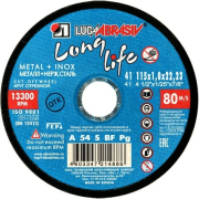 Круг отрезной 115х1,0х22 мм LUGAABRASIV для металла Long Life (4603347214886)