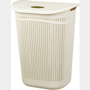Корзина для белья ВЯЗАНИЕ белая 55 л (М2613)