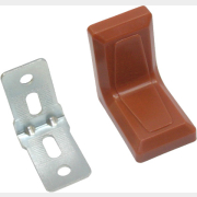 Уголок мебельный 26х26 мм белый цинк с декоративной накладкой коричневый STARFIX (SMP-66849-1)