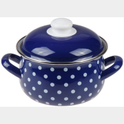 Кастрюля стальная эмалированная 3,8 л PERFECTO LINEA Горошек синий (50-600938)