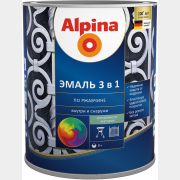 Эмаль алкидно-уретановая ALPINA По ржавчине 3 в 1 зеленый 2,5 л (948103638)