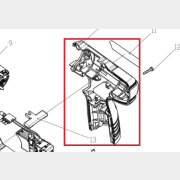 Корпус правый для дрели-шуруповерта WORTEX BD1213Li, BD1215DLi (DC102.1-10)