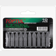 Насадка крестообразная PH3 30 мм 5/16'' 10 штук блистер TOPTUL (FSBA1003G)
