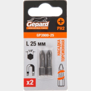 Бита для шуруповерта магнитная PH2 25 мм GEPARD 2 штуки (GP3900-25)