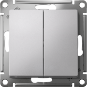 Выключатель двухклавишный скрытый SYSTEME (SCHNEIDER) ELECTRIC AtlasDesign алюминий (ATN000351)
