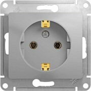 Розетка скрытая с заземлением SYSTEME (SCHNEIDER) ELECTRIC Glossa алюминий (GSL000343)