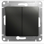 Выключатель двухклавишный скрытый SYSTEME (SCHNEIDER) ELECTRIC Glossa антрацит (GSL000751)