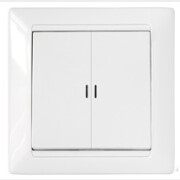 Выключатель двухклавишный скрытый с подсветкой BYLECTRICA Стиль белый (С5 10-815)