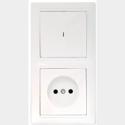 Выключатель с розеткой и подсветкой скрытый BYLECTRICA Стиль белый (В-РЦ-697)