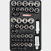 Набор головок 1/4", 3/8" 6 граней 50 предметов TOPTUL (GZA-5001)