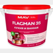 Краска ВД FLAGMAN 35 кухня и ванная белая полуглянцевая 3 л