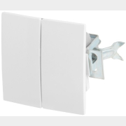 Выключатель двухклавишный скрытый ЮПИТЕР Стандарт мехнанизм белый (JP7422-04)