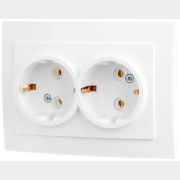 Розетка двойная скрытая с заземлением ЮПИТЕР Стандарт белая (JP7420-03)