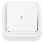 Выключатель одноклавишный наружный с подсветкой BYLECTRICA Пралеска белый (А1 10-214)