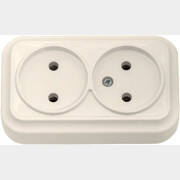 Розетка двойная наружная BYLECTRICA Вариант бежевая (РА16-0141 бежевый)