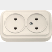 Розетка двойная наружная BYLECTRICA Вариант бежевая (РА16-0141 бежевый)