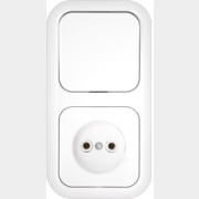 Выключатель с розеткой скрытый BYLECTRICA Гармония белый (В-РЦ-539)