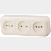 Розетка тройная наружная ЮПИТЕР Стандарт бежевая (JP7430-09)
