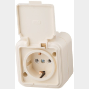 Розетка наружная брызгозащищенная с заземлением ЮПИТЕР Стандарт бежевая (JP7430-05)