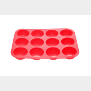 Форма для выпечки силиконовая прямоугольная на 12 кексов 33х25х3 см PERFECTO LINEA красная (20-018715)