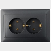 Розетка двойная скрытая с заземлением BYLECTRICA Стиль графит (РС16-313 графит)