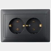 Розетка двойная скрытая с заземлением BYLECTRICA Стиль графит (РС16-313 графит)