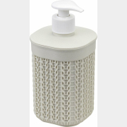 Дозатор для жидкого мыла IDEA Вязание белый ротанг (М2239)