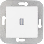 Выключатель двухклавишный скрытый с подсветкой BYLECTRICA Уют белый (С510-557)