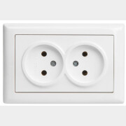 Розетка двойная скрытая MUTLUSAN Daria белая (2120 201 0201)